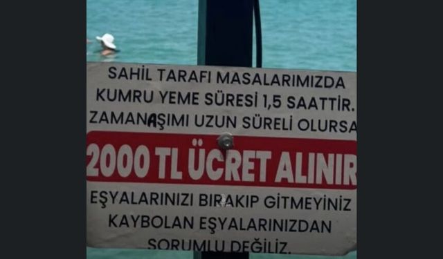 Çeşme’de ‘süreyi aşarsan’ tabelası… Ceza niyetine 2 bin TL