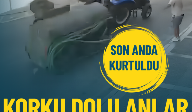 Buca'daki bir kişi traktörden kopan tankerin altında kalmaktan son anda kurtuldu... İşte o anlar
