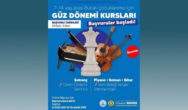 Buca’da çocuklar için güz dönemi kursları başlıyor