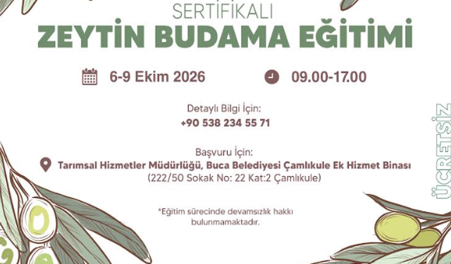 Buca’da üreticiye zeytin budama desteği