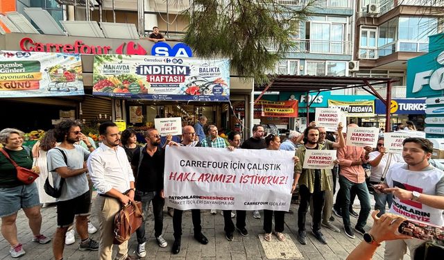 İzmir’de Carrefour işçileri direnişe başladı: Mobbinge uğradık, bir çalışan stres nedeniyle kalp krizi geçirdi!