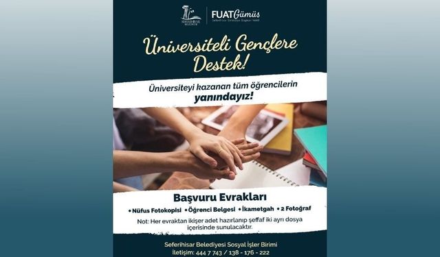 Seferihisar Belediyesi’nden üniversiteli gençlere destek