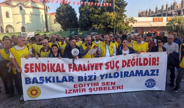 Eğitim-Sen'den İzmir'de okul ziyaretine gözaltılara tepki: Anayasal haklar ihlal edilemez
