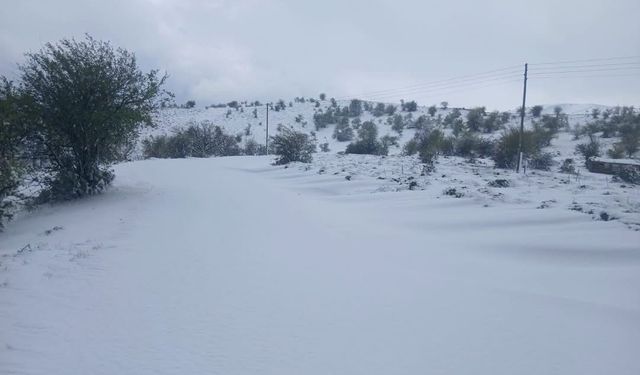 Manisa'nın yüksek kesimlerine mevsimin ilk karı yağdı