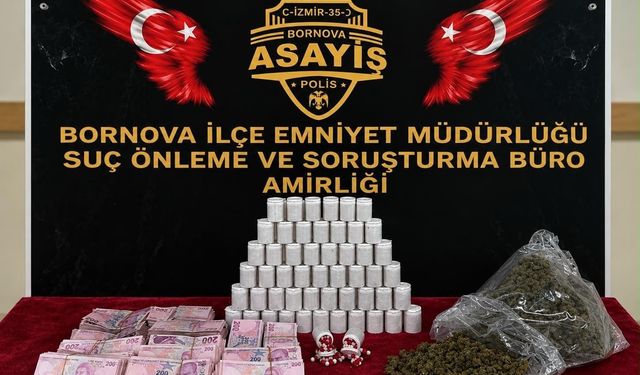 Bornova’da yasaklı madde operasyonu: 5 gözaltı, 616 bin lira ele geçirildi