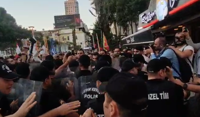 Tugay’ın AKP'ye geçiş planı protesto ediliyor: Polis yürüyüşü engelledi