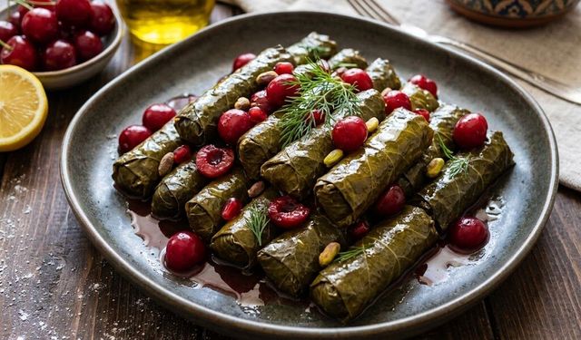 Ekşi ve tatlı lezzet bir arada... Vişneli yaprak sarma tarifi