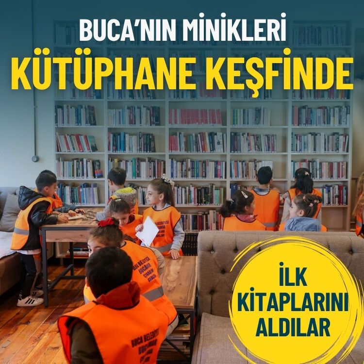 Buca'nın minikleri kütüphane keşfinde