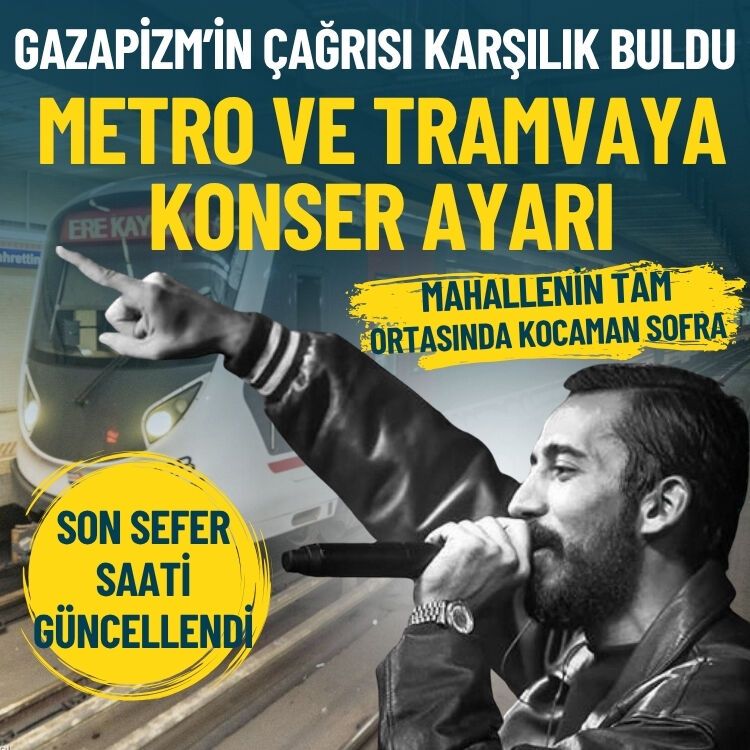 Gazapizm’in çağrısı karşılık buldu: İzmir’de metro ve tramvaya konser ayarı… Son sefer saatleri güncellendi