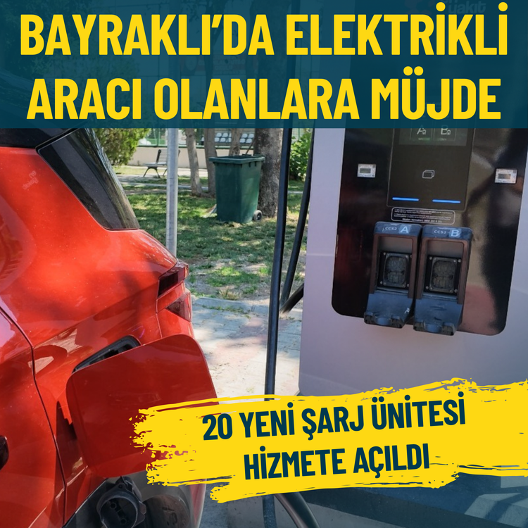 Bayraklı’da elektrikli araçlar için yeni şarj noktaları hizmete açıldı