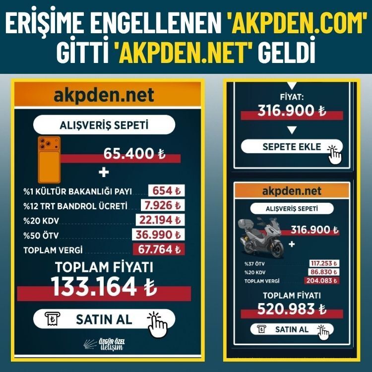 Erişime engellenen 'akpden. com' gitti 'akpden. net' geldi