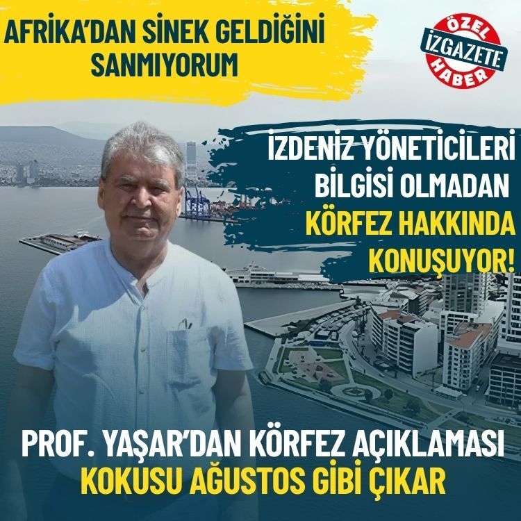 Prof. Yaşar’dan Körfez açıklaması: Kokusu Ağustos gibi çıkar