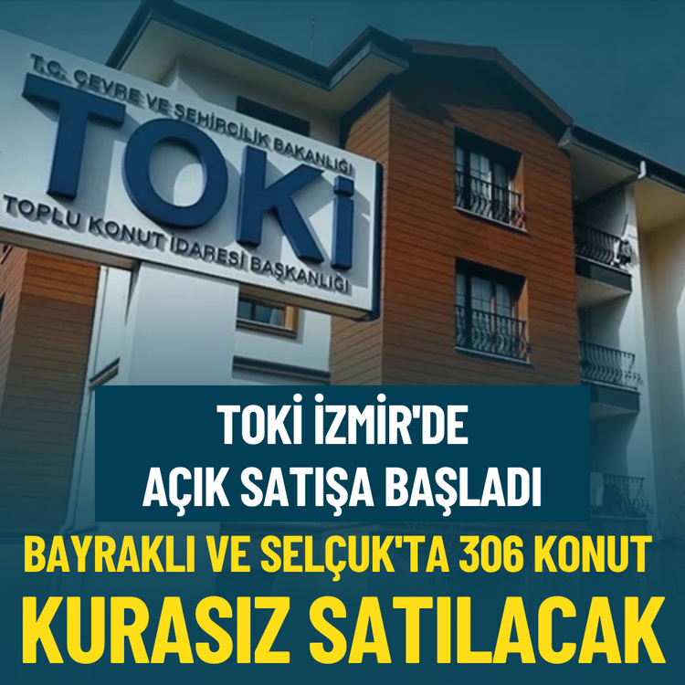 TOKİ İzmir'de açık satışa başladı: Bayraklı ve Selçuk'ta toplam 306 konut kurasız satılacak