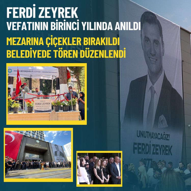Ferdi Zeyrek vefatının birinci yılında anıldı: Mezarına çiçekler bırakıldı, belediyede tören düzenlendi
