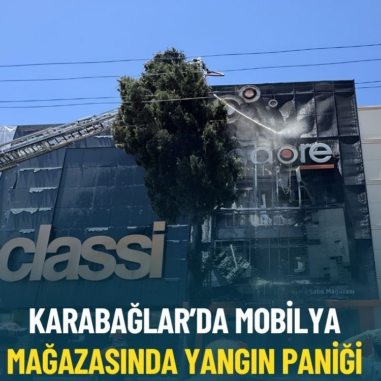 Karabağlar’da mobilya mağazasında yangın paniği: Kontrol altına alındı