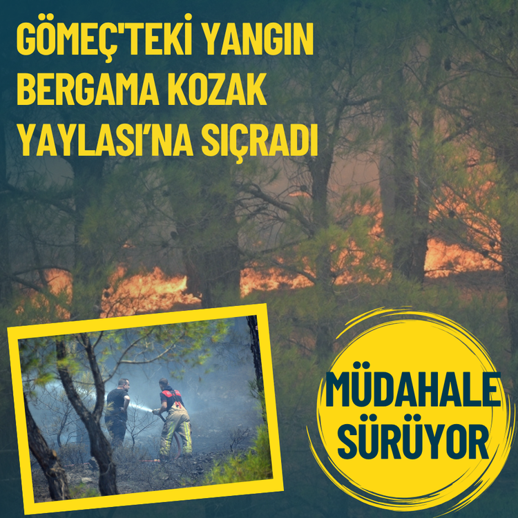 Gömeç'teki yangın Bergama Kozak Yaylası’na sıçradı: Müdahale sürüyor