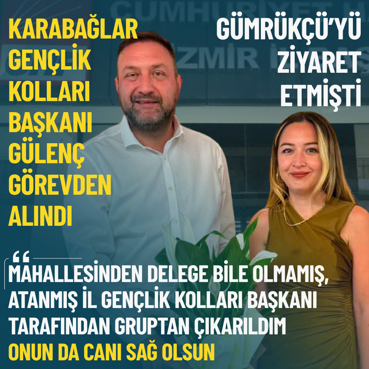 Karabağlar Gençlik Kolları Başkanı Gülenç görevden alındı: Gümrükçü’yü ziyaret etmişti