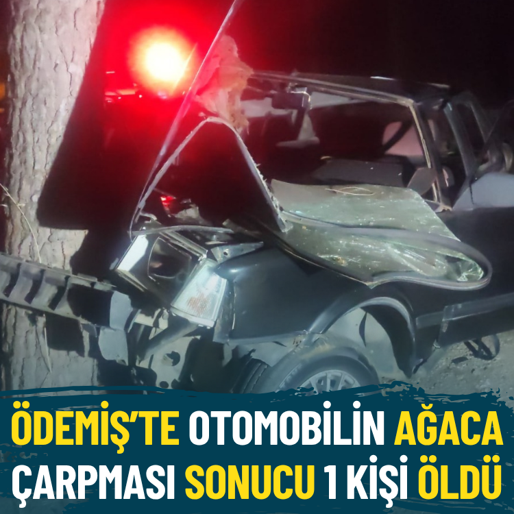 Ödemiş'te otomobilin ağaca çarpması sonucu 1 kişi öldü