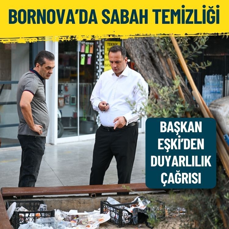 Bornova’da sabah temizliği