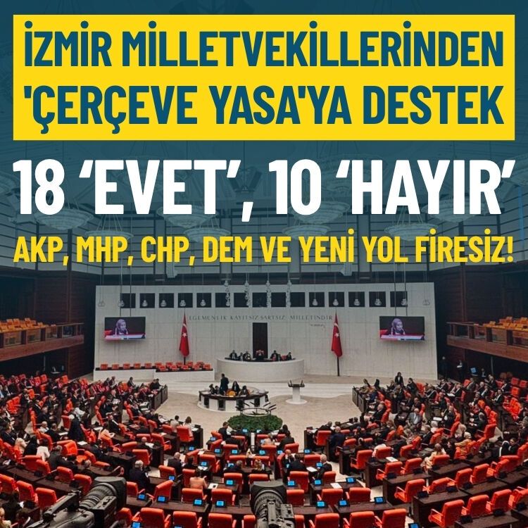 İzmir milletvekillerinden 'Çerçeve Yasa'ya destek: 18 ‘evet’, 10 ‘hayır’