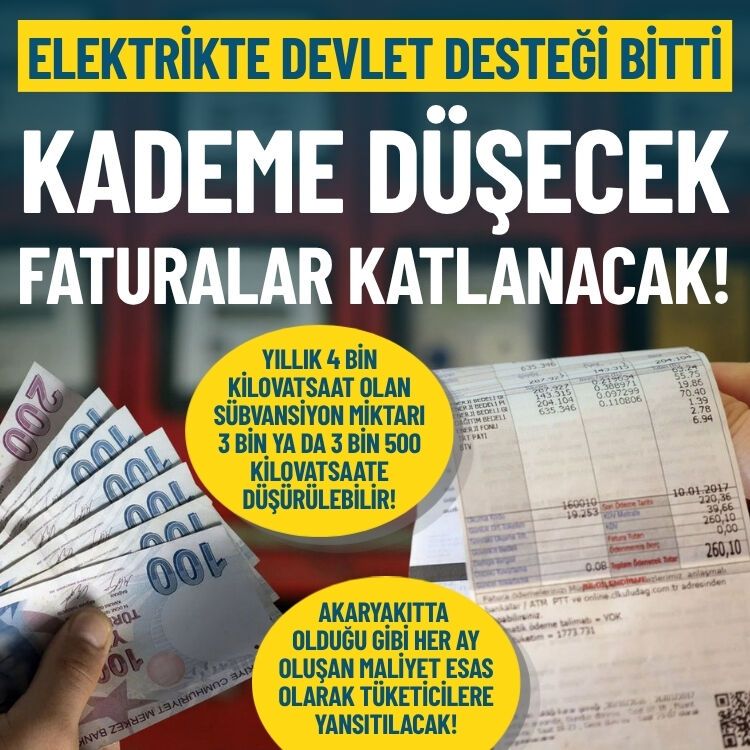 Elektrikte devlet desteği bitti: Kademe düşecek, faturalar katlanacak!