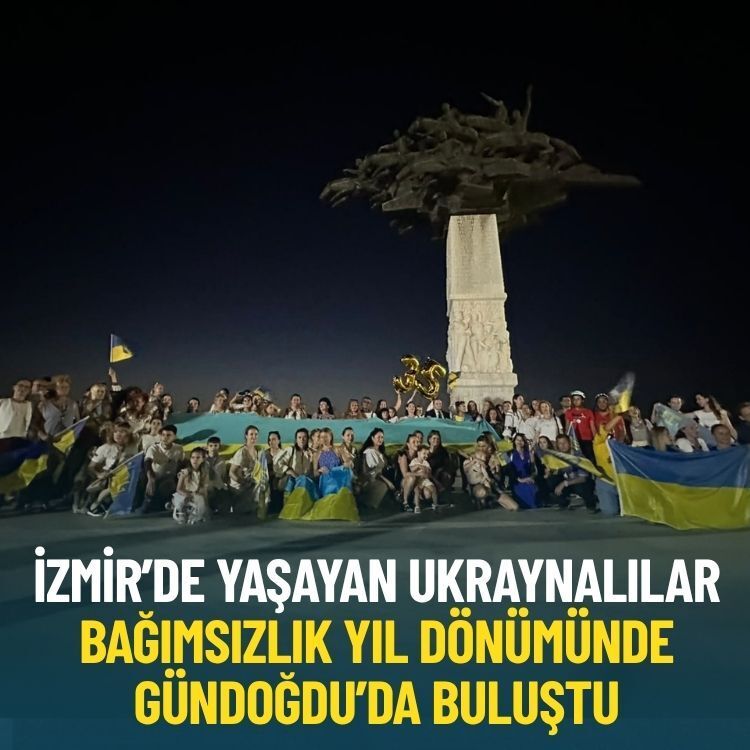 İzmir’de yaşayan Ukraynalılar bağımsızlık yıl dönümünde Gündoğdu’da buluştu