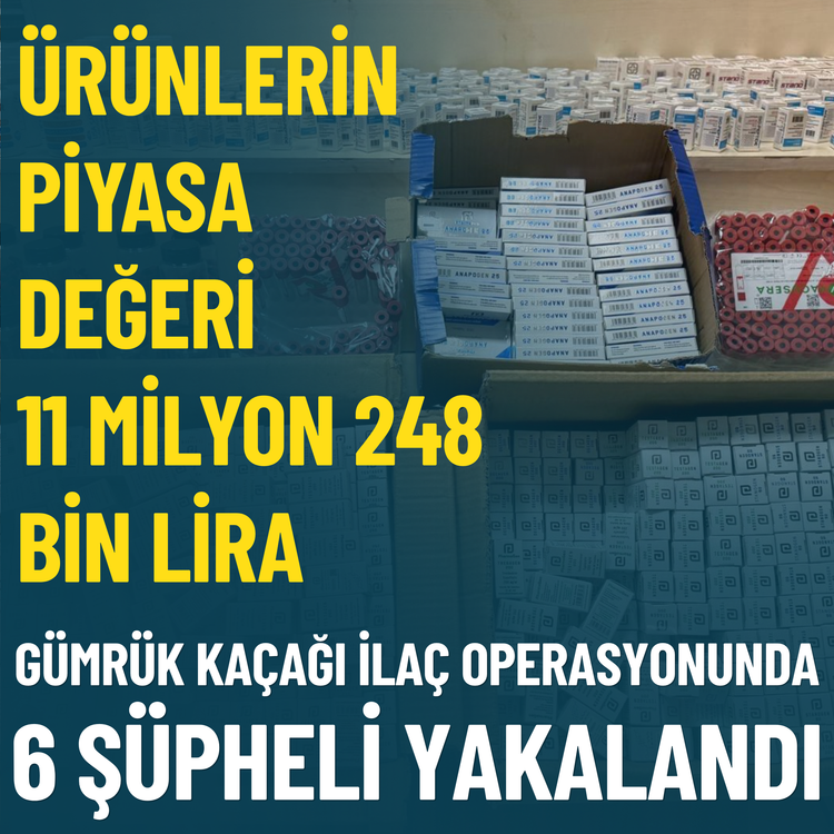 Gümrük kaçağı ilaç operasyonunda 6 şüpheli yakalandı... Ürünlerin piyasa değeri 11 milyon 248 bin lira