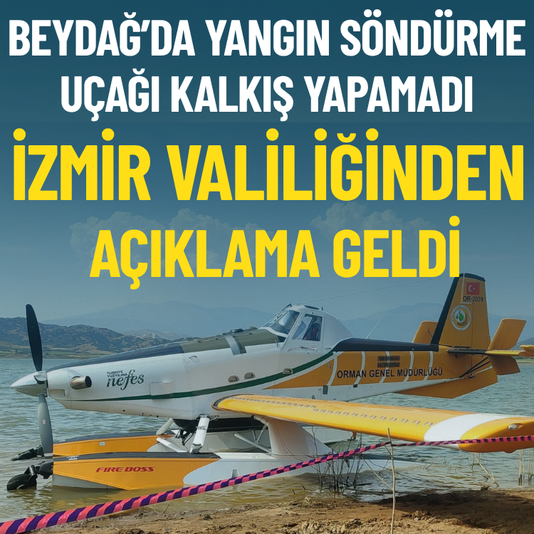 Yangın söndürme uçağı su aldıktan sonra kalkış yapamadı