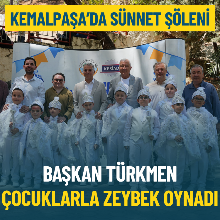 Kemalpaşa'da sünnet şöleni: Başkan Türkmen çocuklarla zeybek oynadı