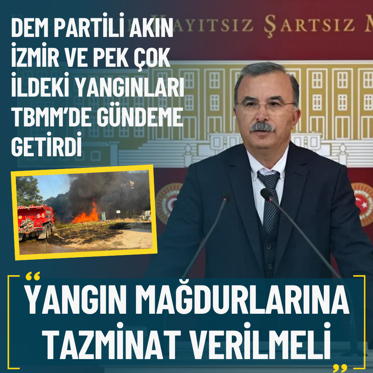 DEM Partili Akın: İzmir'de mağduriyet var, yangın tazminatı verilmeli