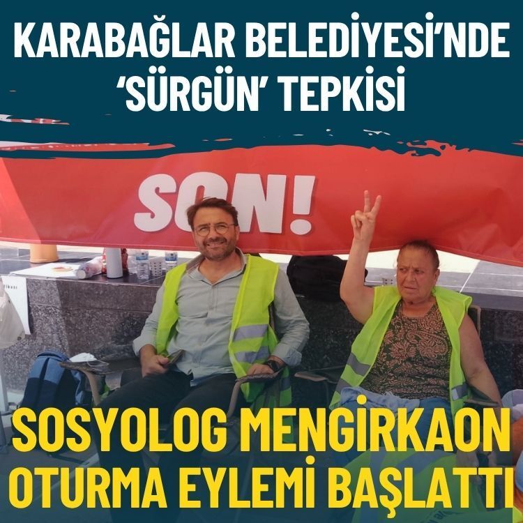 Karabağlar Belediyesi’nde ‘sürgün’ tepkisi: Sosyolog Murat Mengirkaon oturma eylemi başlattı