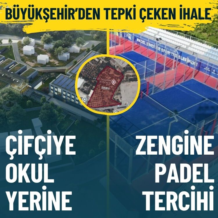 Büyükşehir’den tepki çeken ihale… Çiftçiye okul yerine zengine padel