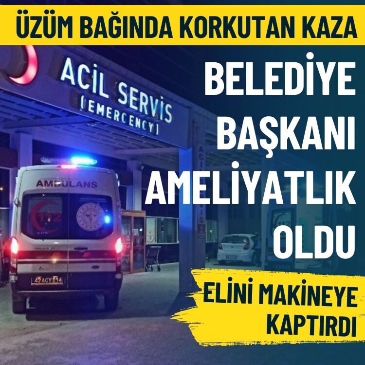 Üzüm bağında korkutan kaza… Belediye başkanı ameliyatlık oldu