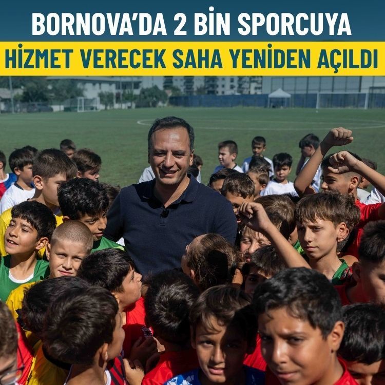 Bornova’da 2 bin sporcuya hizmet verecek saha yeniden açıldı