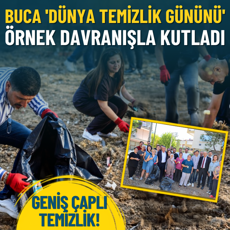 Buca 'Dünya Temizlik Gününü' örnek davranışla kutladı: Gönüllü ve mahalle sakinlerinden geniş çaplı temizlik!