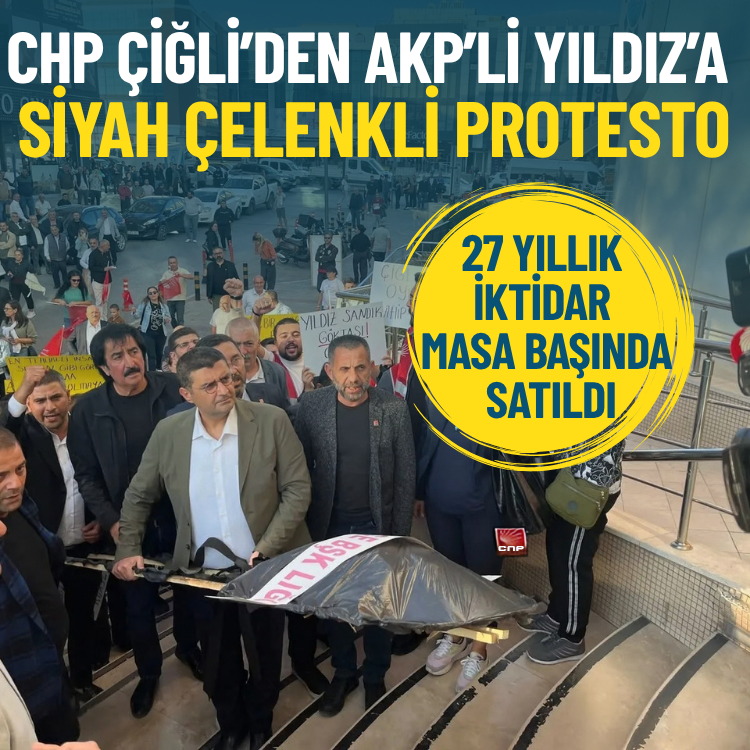 CHP Çiğli’den Yıldız’a siyah çelenkli protesto: 27 yıllık iktidar masa başında satıldı