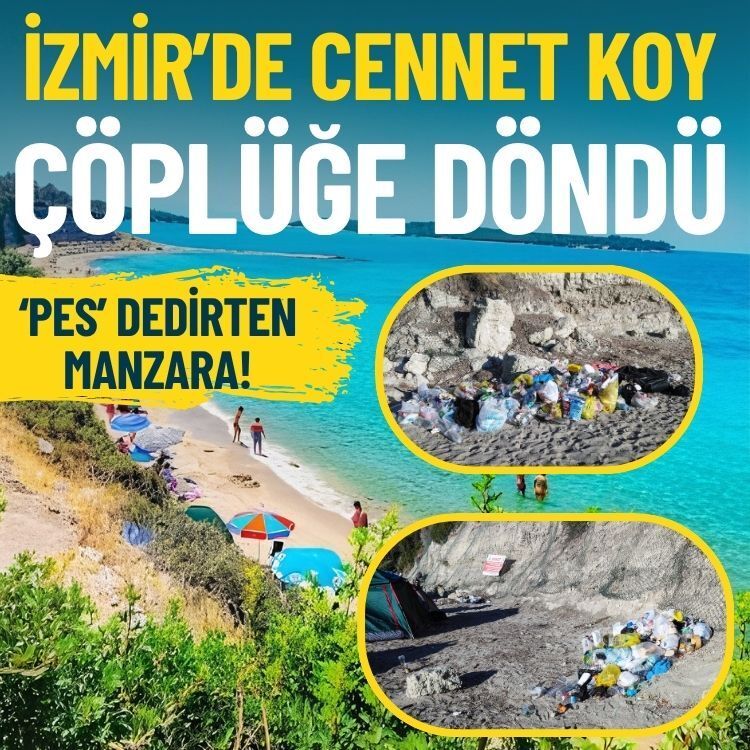 İzmir’de cennet koy çöplüğe döndü… ‘Pes’ dedirten manzara!