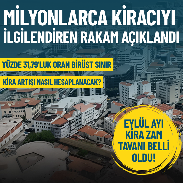 Milyonlarca kiracıyı ilgilendiren rakam açıklandı: Eylül ayı kira zam tavanı belli oldu!