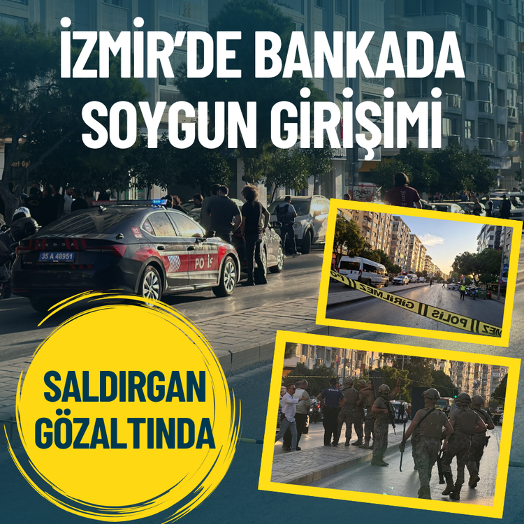İzmir’de bankada silahlı soygun girişimi: Saldırgan gözaltında