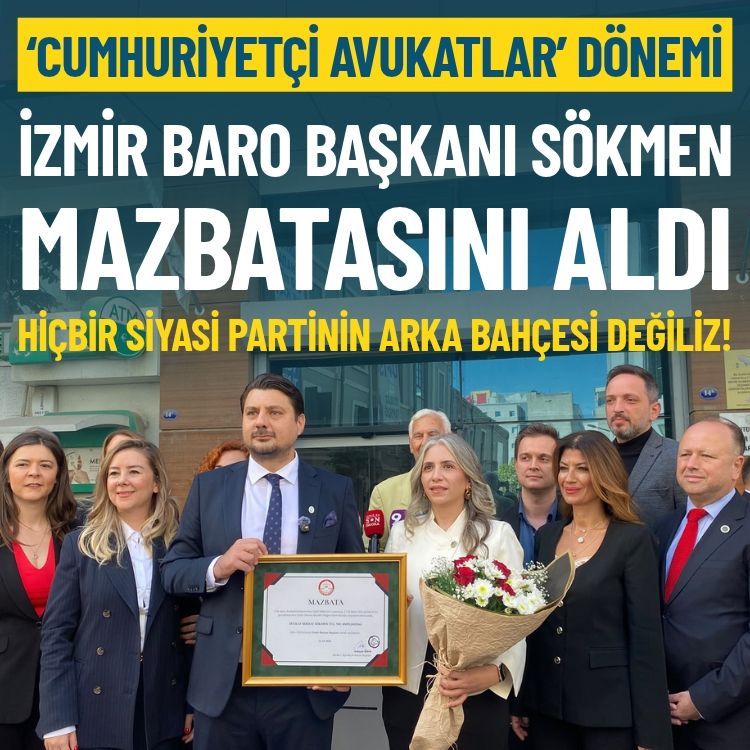Cumhuriyetçi Avukatlar dönemi: İzmir Baro Başkanı Sökmen mazbatasını aldı