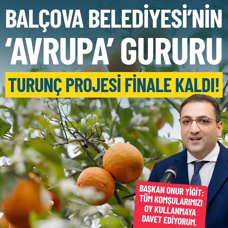 Balçova’ya Avrupa’da büyük gurur: Turunç projesi finale kaldı!