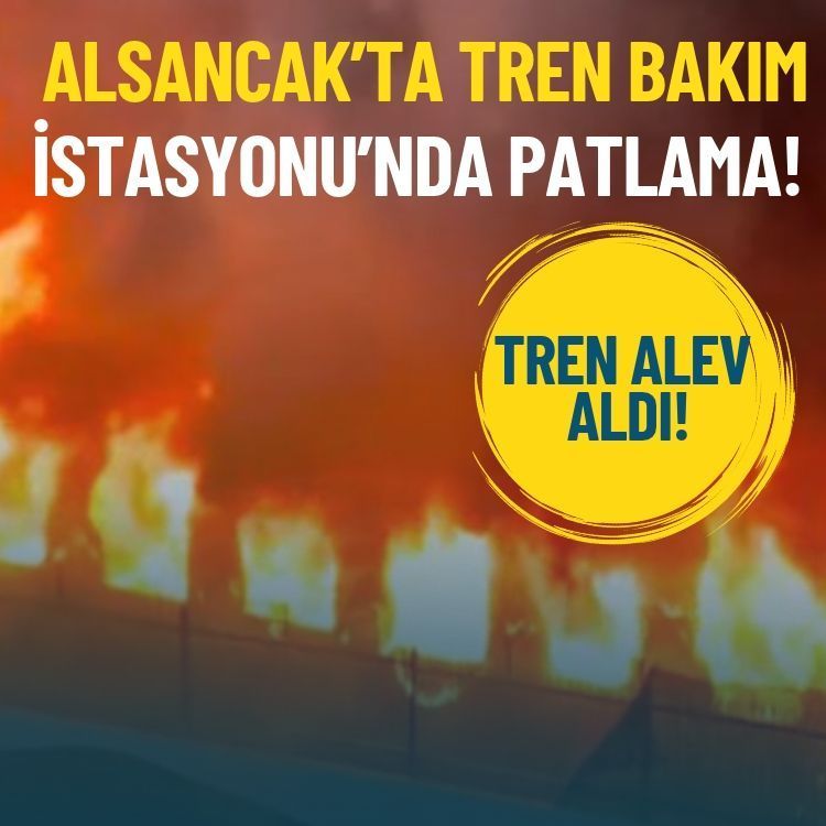 Alsancak’ta Tren Bakım İstasyonu’nda patlama: Tren alev aldı!