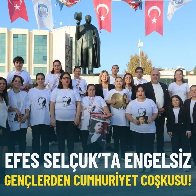 Efes Selçuk’ta engelsiz gençlerden Cumhuriyet coşkusu!