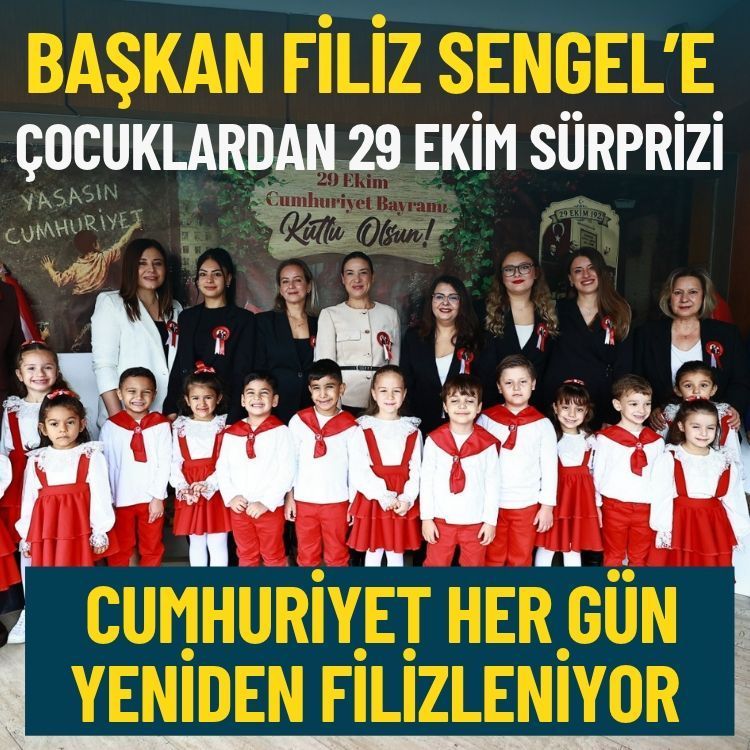 Başkan Sengel’e çocuklardan 29 Ekim sürprizi: Cumhuriyet her gün yeniden filizleniyor