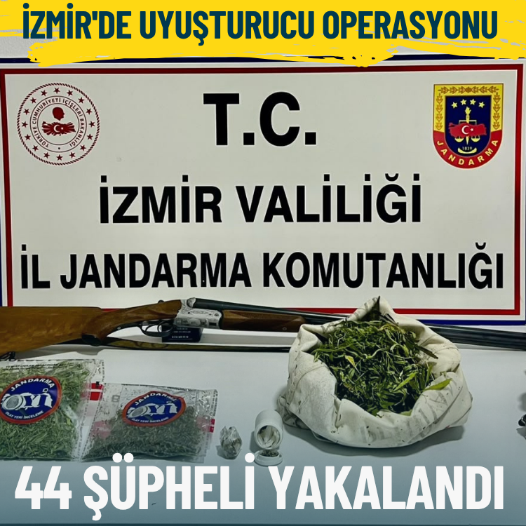İzmir'de uyuşturucu operasyonunda 44 şüpheli yakalandı
