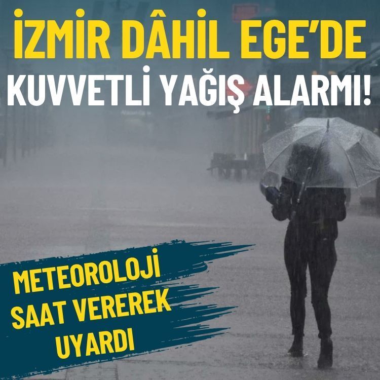 Meteoroloji uyardı: İzmir dâhil Ege’de kuvvetli yağış alarmı!