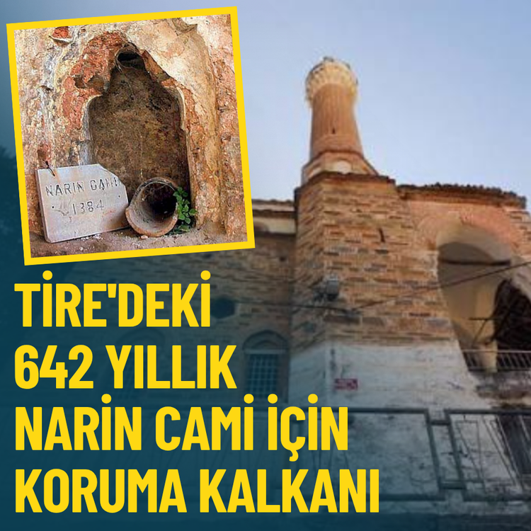 Tire'deki 642 yıllık Narin Cami için koruma kalkanı