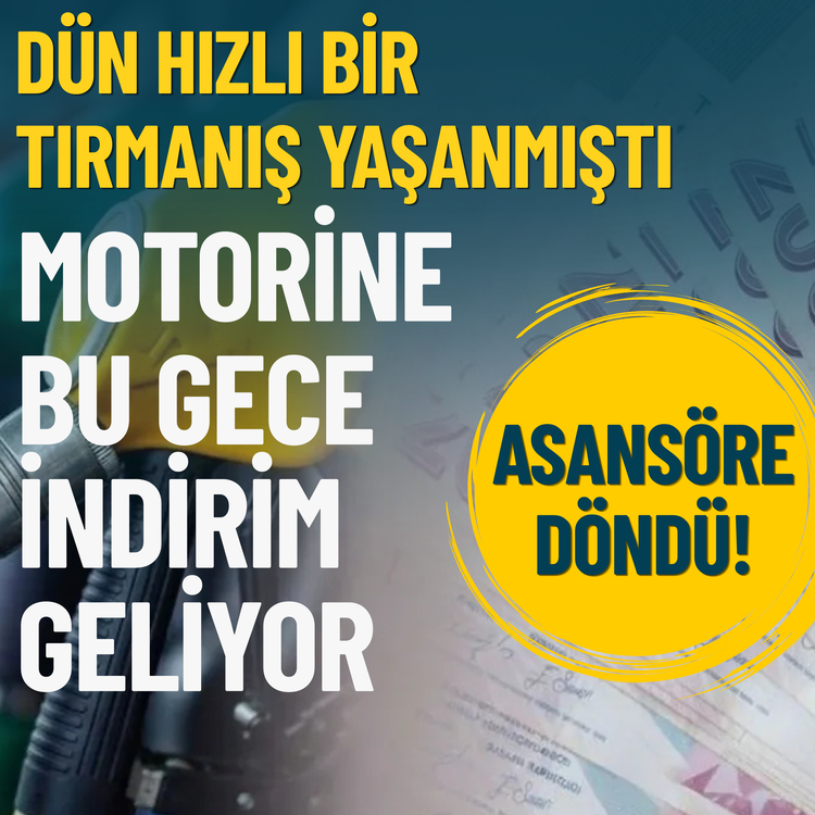 Asansöre döndü... Motorine bu gece indirim geliyor
