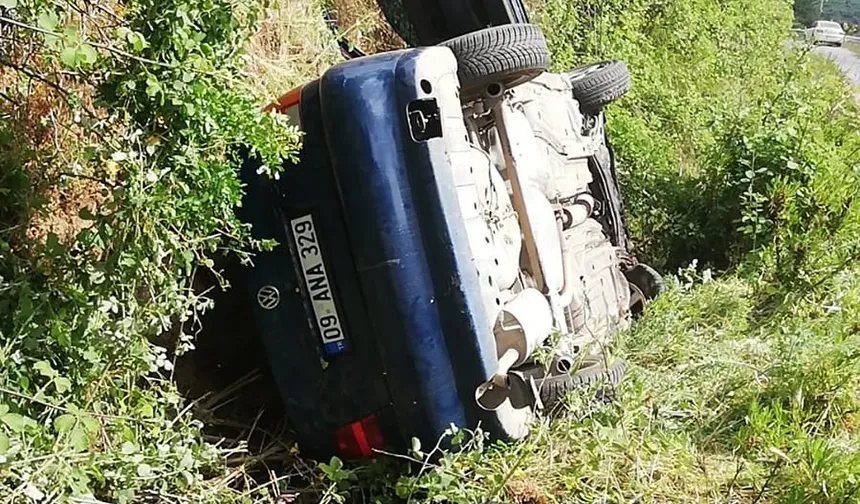 Aydın'da feci kaza: Şarampole devrilen araçta 1 kişi öldü