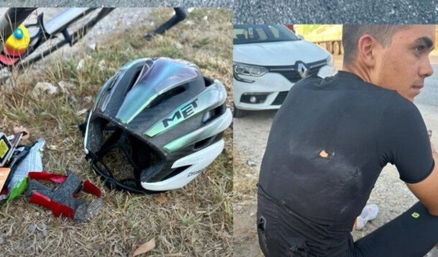 Milli sporcuya servis aracına çarptı
